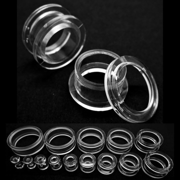 Akrylowy Tunel Do Ucha Odkręcany Bezbarwny 30mm