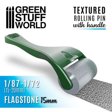 Green Stuff Rolling Pin with Handle Flagstone 15mm