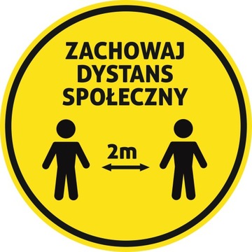 NAKLEJKA NA SZYBĘ 20 cm ZACHOWAJ DYSTANS SPOŁECZNY