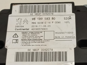 МОДУЛЬ ДАТЧИКА ПОДУШКИ БЕЗОПАСНОСТИ PEUGEOT 3008 9818958380
