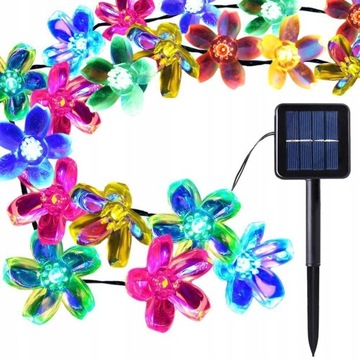 Girlanda Solarna KOLOROWE KWIATKI 50 LED FLOWER
