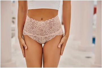 5 кружевных трусиков, женские хлопковые трусики макси с высокой талией, L