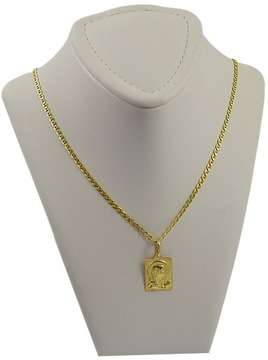 Łańcuszek Złoty Gucci Pełny Diamentowany z Medalikiem pr 585 Grawer Gratis