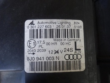 AUDI TT 8J 06-14 SVĚTLO LEVÝ PŘEDNÍ 8J0941003N 0301227603