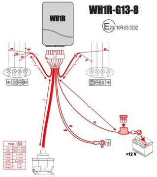 ЭЛЕКТРИЧЕСКИЙ ЖГУТ 13-КОНТАКТНЫЙ + МОДУЛЬ КРЮКА | WH1R