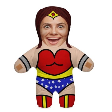 Фото Подушка 3D Кукла Твоё Лицо + Сердце для мальчика ДЕНЬ ВАЛЕНТИНА принт