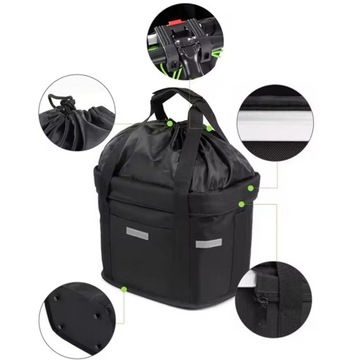 KOSZ NA ROWER MATERIAŁOWY TEKSTYLNY KOSZYK ROWEROWY DUŻY NA KIEROWNICĘ 10L