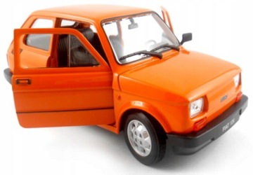 FIAT 126P MALUCH MODEL METAL WELLY 1:21POMARAŃCZOWY