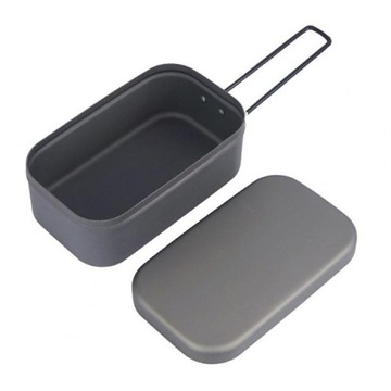 C 800ml Bento Box aluminiowy składany uchwyt półka