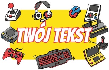 Naklejka na ścianę gracza IMIĘ NICK WŁASNY TEKST
