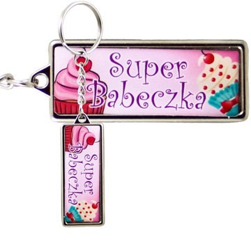 PREZENT na DZIEŃ KOBIET brelok SUPER BABECZKA urodziny 1-99 imieniny