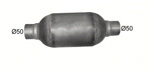 Katalizator uniwersalny okrągły Euro 3 poj.max.1400 rury 50mm