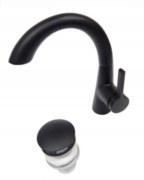 Шкаф для ванной 50 см CRAFT ЗОЛОТОЙ ДУБ на стойке с умывальником + черный смеситель