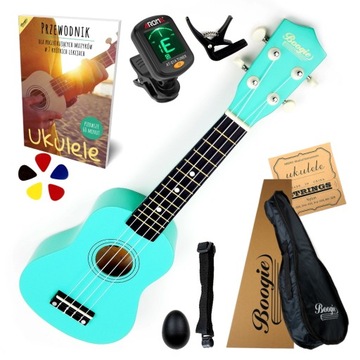 UKULELE SOPRANOWE DREWNIANE ZESTAW - AKCESORIA XXL