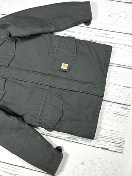 CARHARTT HICKMAN COAT Ocieplana Kurtka Parka Męska Logowana Szara r. S