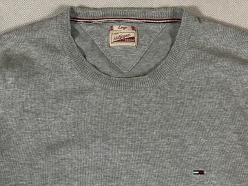 Tommy Hilfiger sweterek denim cotton logo XL XXL