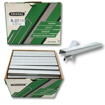 Zszywki tapicerskie do takera typ A / 80 / 380 PREBENA A-08 8mm 28800szt