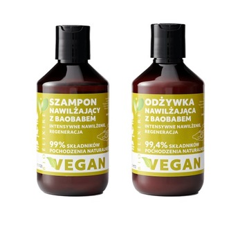 Bioelixire Vegan Baobab szampon odżywka ZESTAW 300