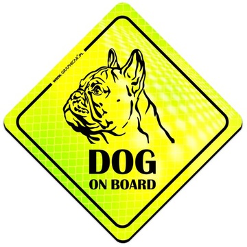 MAGNES ODBLASK DOG ON BOARD PIES NA POKŁADZIE NEON