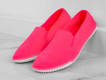 4790 NEONOWE TENISÓWKI WSUWANE LYCRA SLIP ON 40