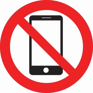 Tabliczka zakaz uzywania telefonu 20x20 wz2