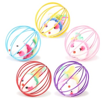 ИГРУШКА ДЛЯ КОТА МЫШЕЧНЫЙ ШАРИК С ПЕРЬЕВОЙ ПОГРЕМКОЙ