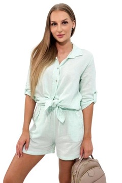 Муслиновый комплект, оранжевая рубашка и шорты