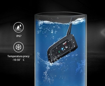 2X INTERKOM INTERCOM MOTOCYKLOWY EJEAS V6 PRO NOWA WERSJA 2024 IP67 1200M