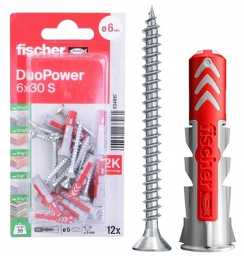 FISCHER kołki kołek duopower 6x30 S 12szt blister