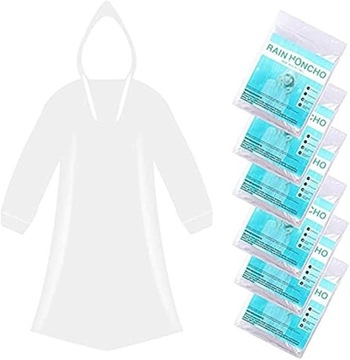 PELERYNA PRZECIWDESZCZOWA UNIWER5SALNA Z KAPTUREM ZESTAW 6 SZTUK