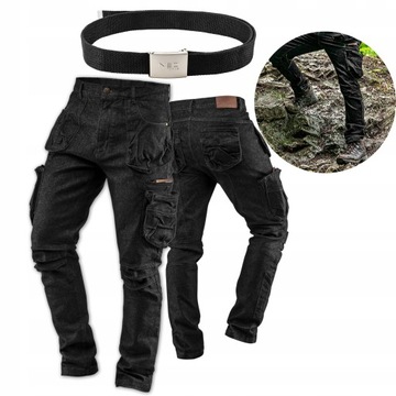 NEO SPODNIE ROBOCZE JEANS elastan DENIM XL + PASEK