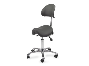 Ergonomiczny taboret z oparciem do gabinetów medycznych - regulowany