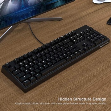 Механическая USB-клавиатура, 104 клавиши, белая