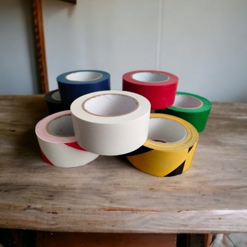 ПРЕДУПРЕЖДАЮЩАЯ ЖЕЛТАЯ ЧЕРНАЯ ЛЕНТА 50мм 33м самоклеящаяся МАРКИРОВКА