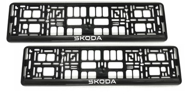 RAMKI RAMKA POD TABLICE REJESTRACYJNE SKODA LISTEK+RAMKA - KOMPLET 2 SZTUKI