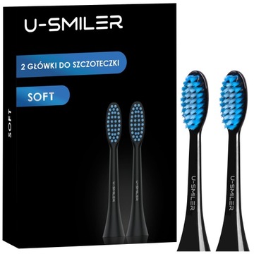2 GŁÓWKI KOŃCÓWKI DO SZCZOTECZKI SONICZNEJ U-SMILER SOFT DELIKATNE