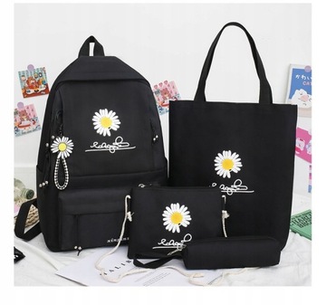 НАБОР ЧЕРНОГО РЮКЗАКА, СУМКА DAISY BAG 4 В 1, Пенал