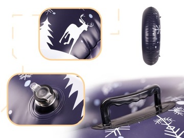 ŚLIZGACZ SANKI DMUCHANE NA ŚNIEG KOŁO OPONA 110CM X 26CM + POPMKA NOŻNA