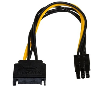 Adapter z kablem SATA - PCI-E 6 pin 15cm AKYGA