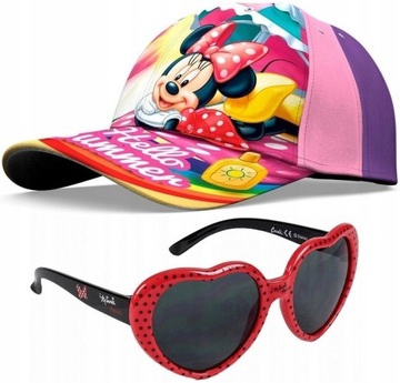 Czapka z daszkiem 52 cm + Okulary przeciwsłoneczne MYSZKA MINNIE