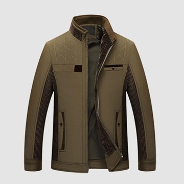 Мужское пальто с воротником-стойкой, ветрозащитное, однотонное, повседневное