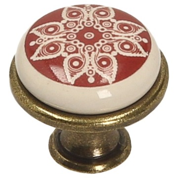 Gałka meblowa GAMET GP19 złoty / porcelana dekor 13