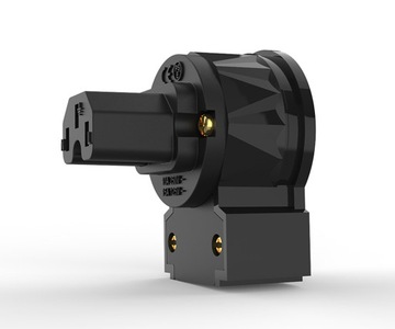 Wtyk Viborg LF505G kątowy zasilający audio IEC C15 C13 10A Miedź złocona
