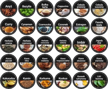 КОНТЕЙНЕРЫ ДЛЯ СПЕЦИЙ ВРАЩАЮЩАЯСЯ ПОДСТАВКА ДЛЯ СПЕЦИЙ + НАКЛЕЙКИ НА 16 БАНОК