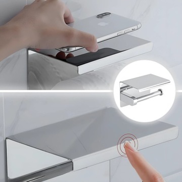 ДЕРЖАТЕЛЬ ДЛЯ ТУАЛЕТНОЙ БУМАГИ С ПОЛКОЙ ДЛЯ ТЕЛЕФОНА ХРОМИРОВАННАЯ ВЕШАЛКА LOFT WC