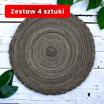 Podkładka na stół okrągła 38cm ciemna - Zestaw 4 sztuki