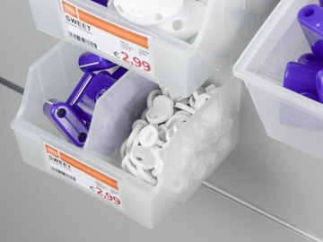 Контейнер TOP низкий Slatwall 14x12x8см молочный