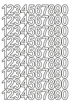 Цифры самоклеющиеся 3см. Белые наклейки. 90 шт.