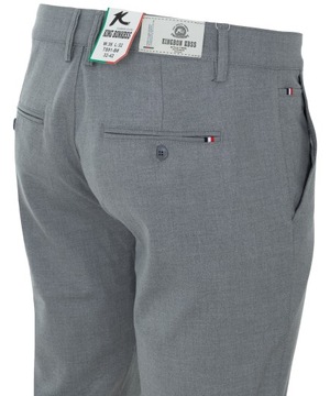 БРЮКИ ИЗ ЭЛЕГАНТНОГО МАТЕРИАЛА, СВЕТЛО-СЕРЫЕ, ОДНОРОДНЫЕ W36