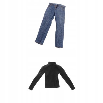 1/6 sweter z golfem i spodnie jeansowe na 12 cali